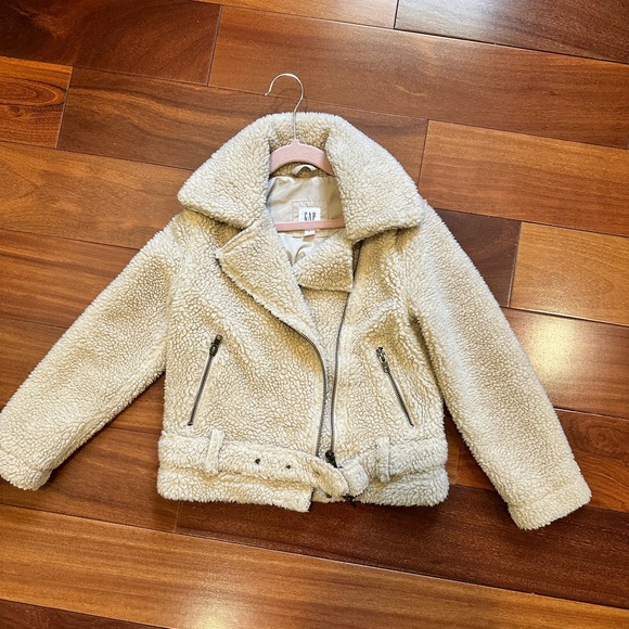 Gap Kids Teddy Sherpa Moto Biker Jacket, size S. - Picture 5 of 8